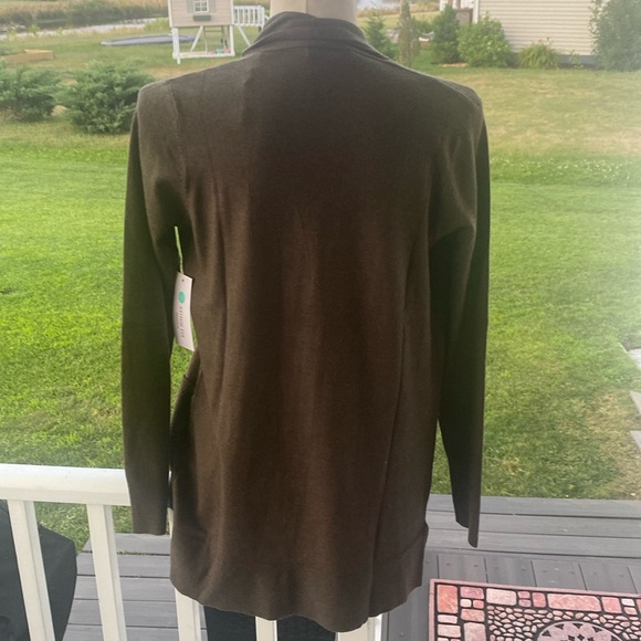 Pink clover from stitch Fix Exclusive green open front cardigan size small NWT - Picture 8 of 9